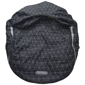 JJ Cole Fleece Lined Infant Car Seat Cover Black Quilted Zip Wnter Canopy